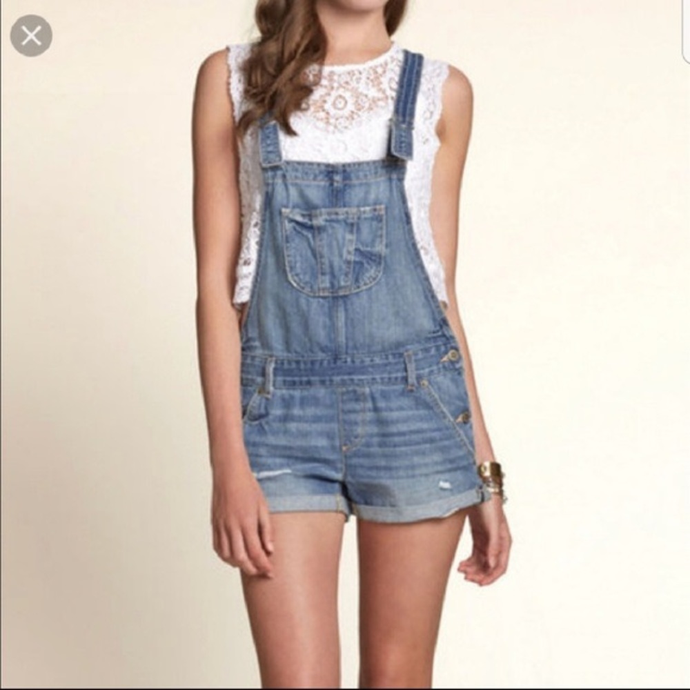 Hollister Denim Shorts Overalls